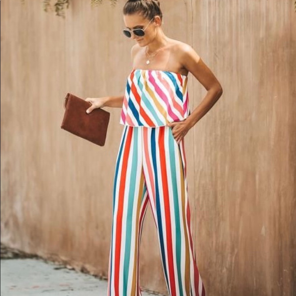 Vici Striped Jumpsuit